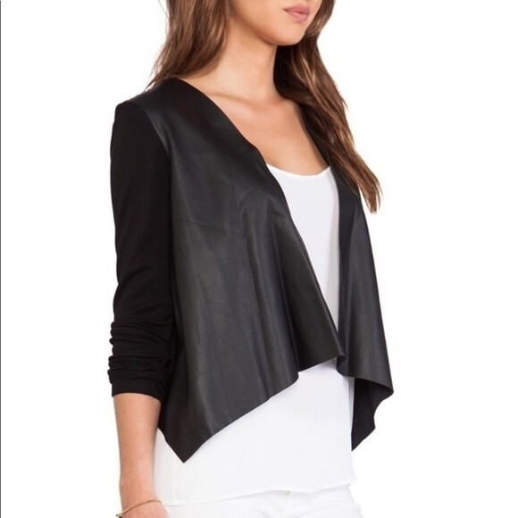 Velvet by Graham & Spencer Ponte and Faux Leather Jacket S NWOT - Picture 4 of 14